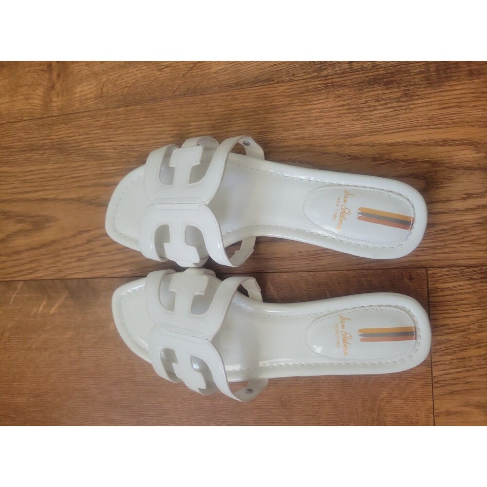 Sam Edelman Bay White Patten Leather Sandal 8.5 Summer Beach Wedding NWOB - Picture 3 of 7